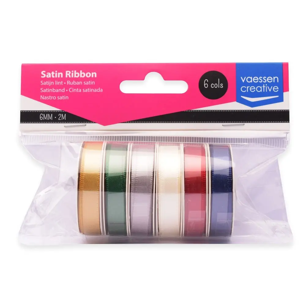 Vaessen Creative Organza Ribbon 6 Colours 6Mmx2m Christmas 1
