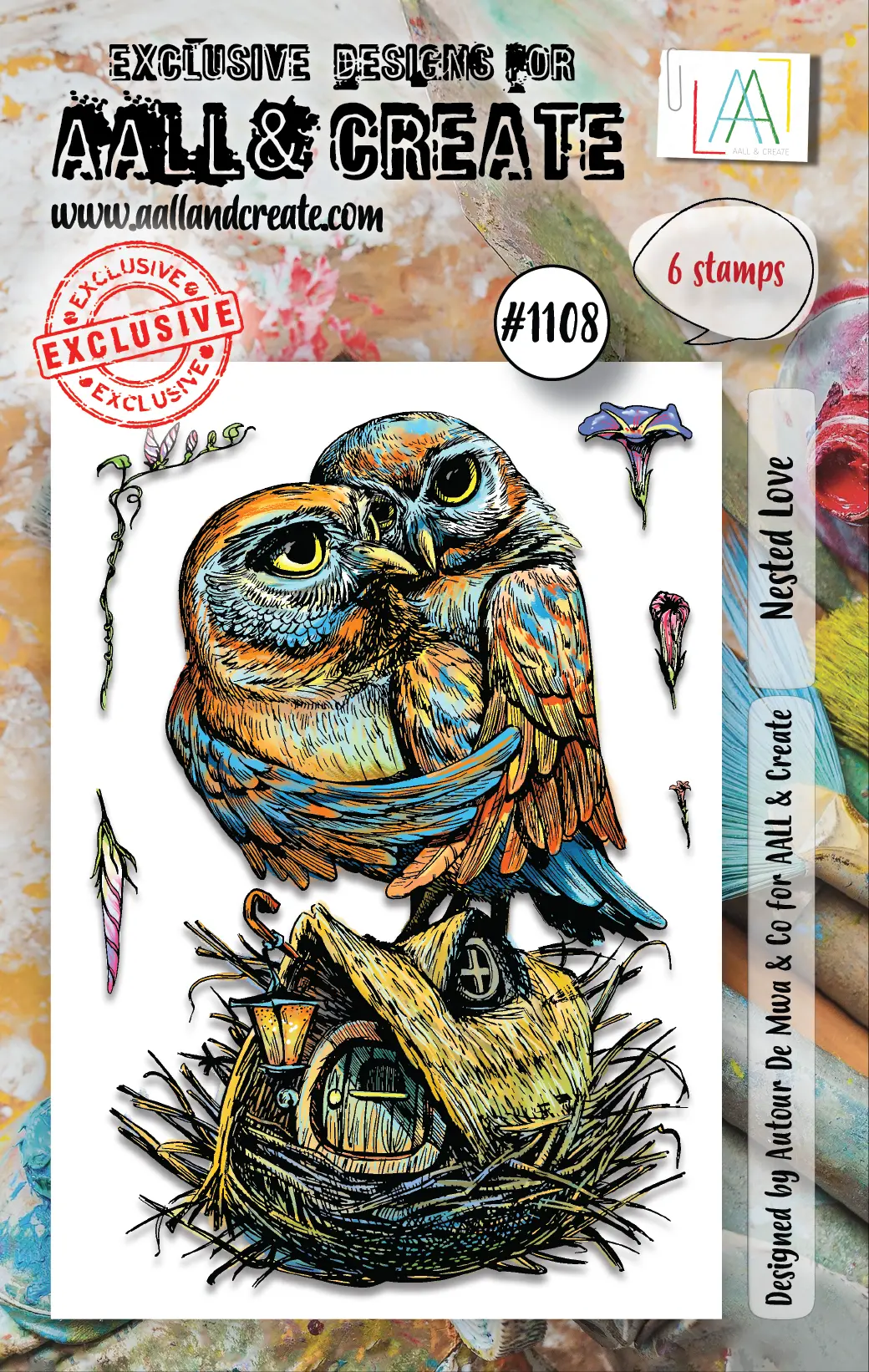Aall And Create  A7 Stamp Set - 1108 - Nested Love 1
