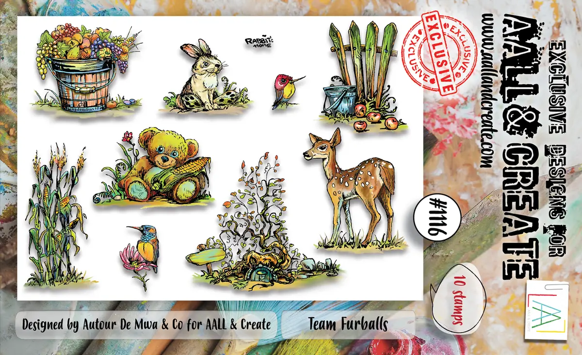 Aall And Create #1116 - A6 Stamp Set - Team Furballs 1