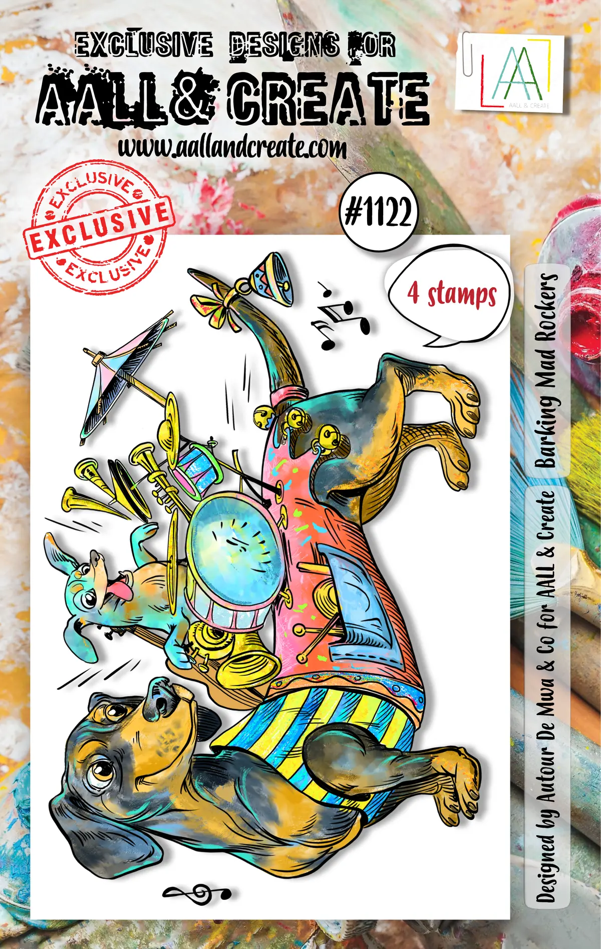 Aall And Create - A7 Stamp Set - Barking Mad Rockers 1