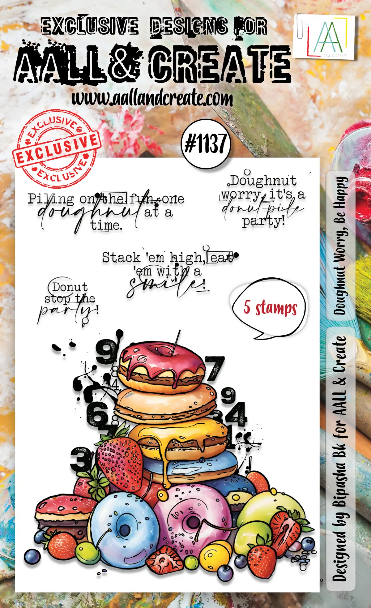 Aall And Create - A6 Stamp Set - Doughnut Worry, Be Happy 1