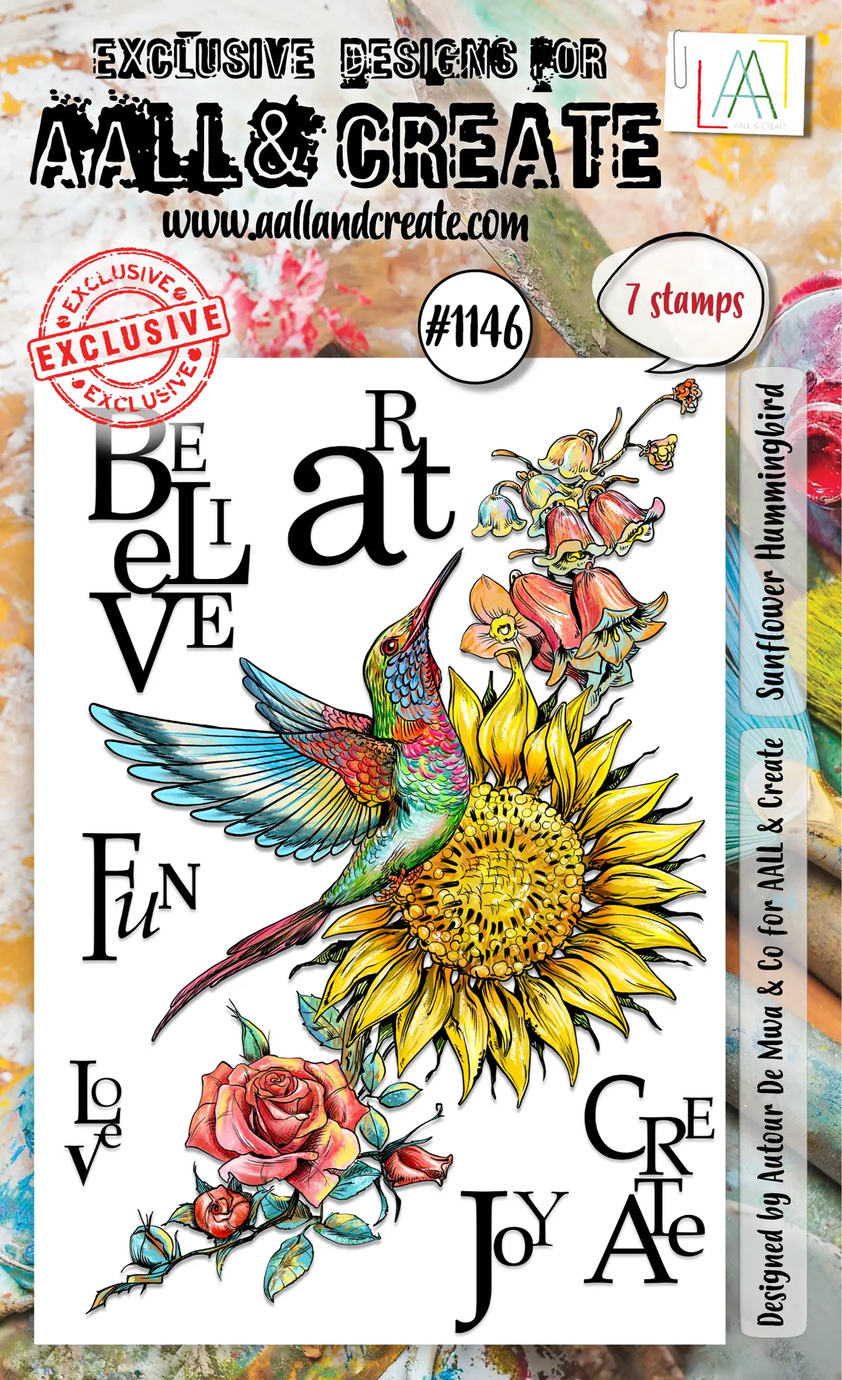 Aall And Create - A6 Stamp Set - Sunflower Hummingbird 1