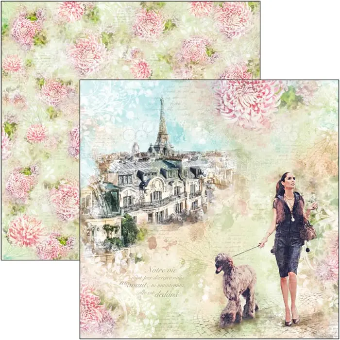 Ciao Bella Les Rues De Paris Paper Sheet 12"X12" 1 Sheet 1