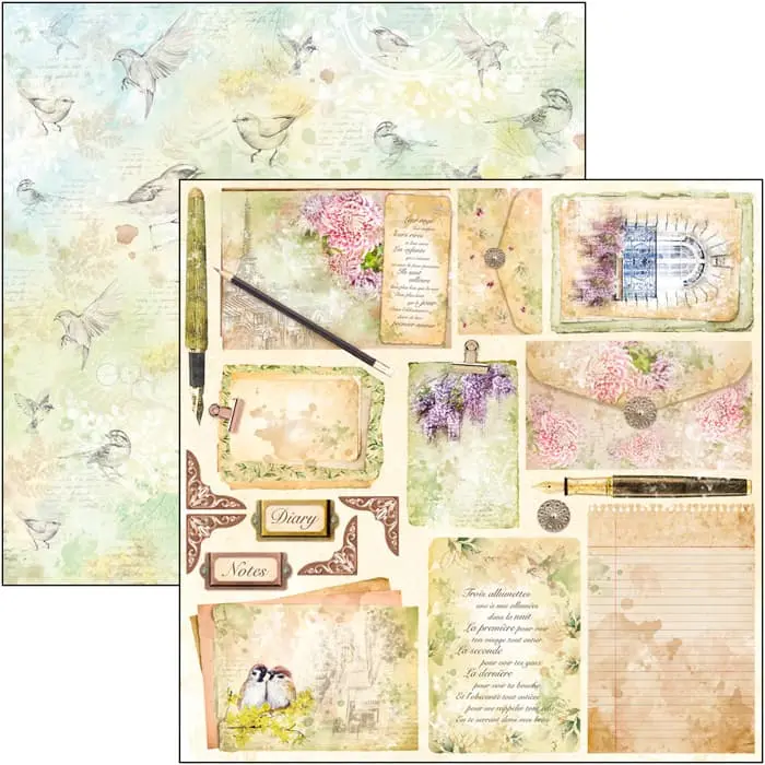 Ciao Bella Poemes D’Amour Paper Sheet 12"X12" 1 Sheet 1