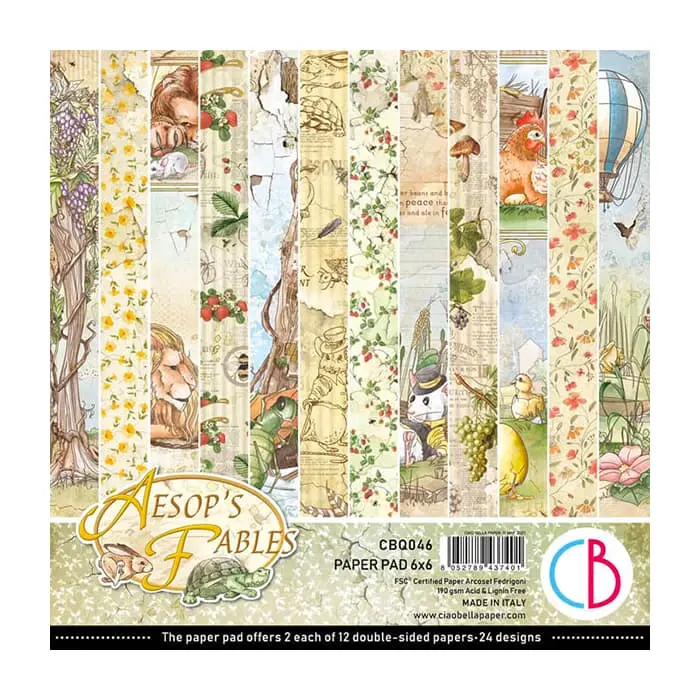 Ciao Bella Aesop's Fables Paper Pad 6"X6" 24/Pkg 1