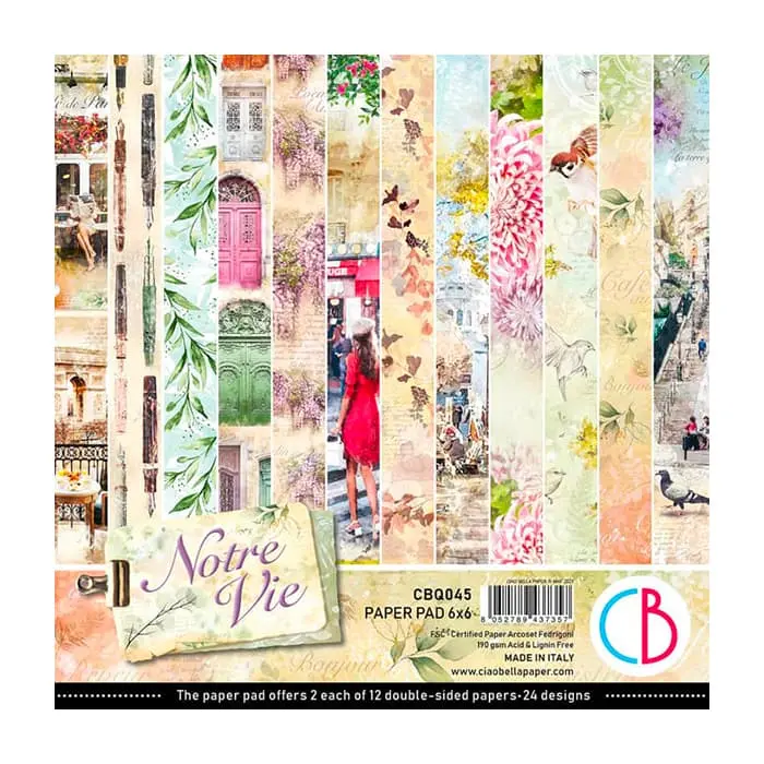 Ciao Bella Notre Vie Paper Pad 6"X6" 24/Pkg 1