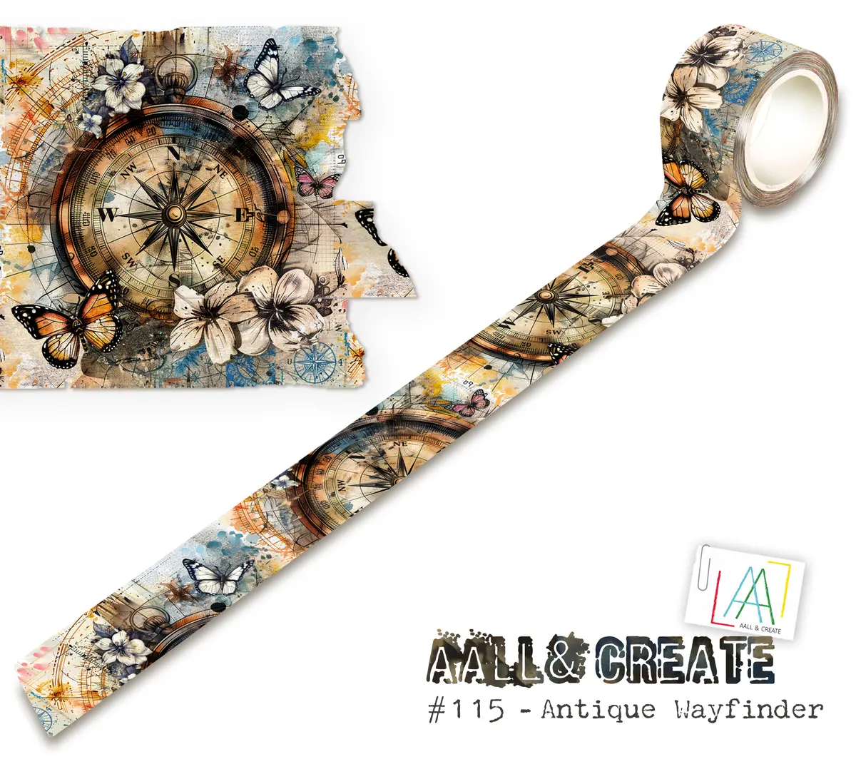 Aall And Create - Washi Tape 25Mmx10m - Antique Wayfinder 1