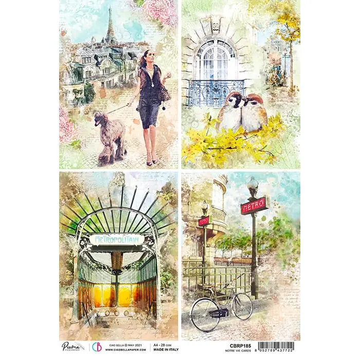 Ciao Bella Rice Paper A4 Notre Vie Cards 1