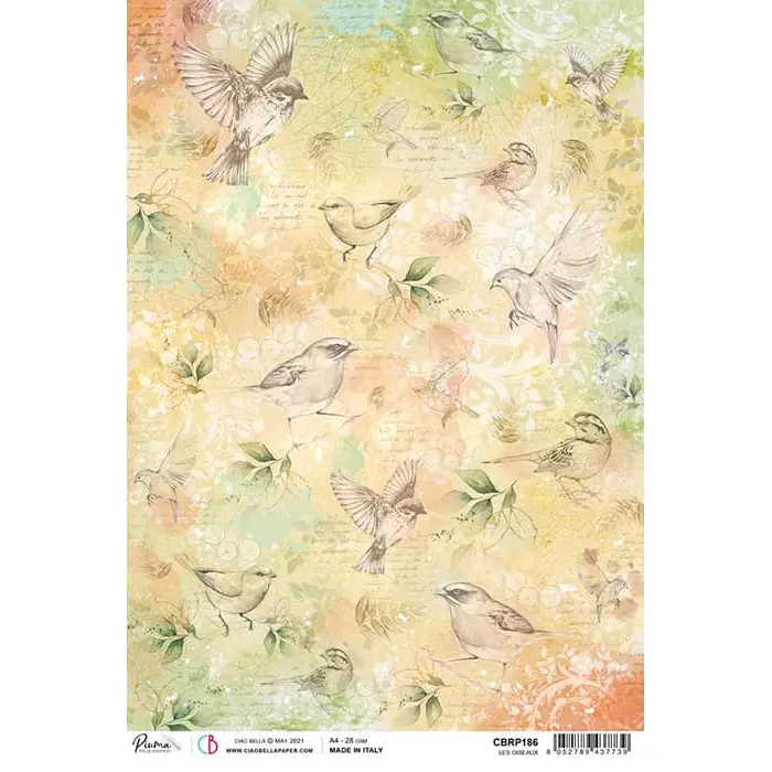 Ciao Bella Rice Paper A4 Les Oiseaux 1