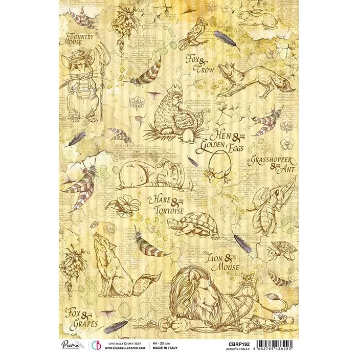 Ciao Bella Rice Paper A4 Aesop's Fables 1
