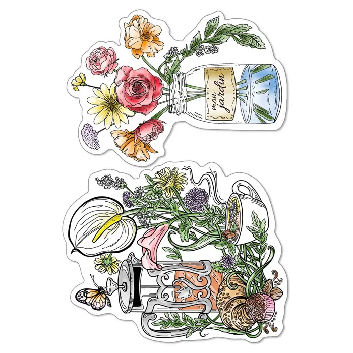 Ciao Bella Clear Stamp Set 4"X6" Thé Et Mon Fleurs 1