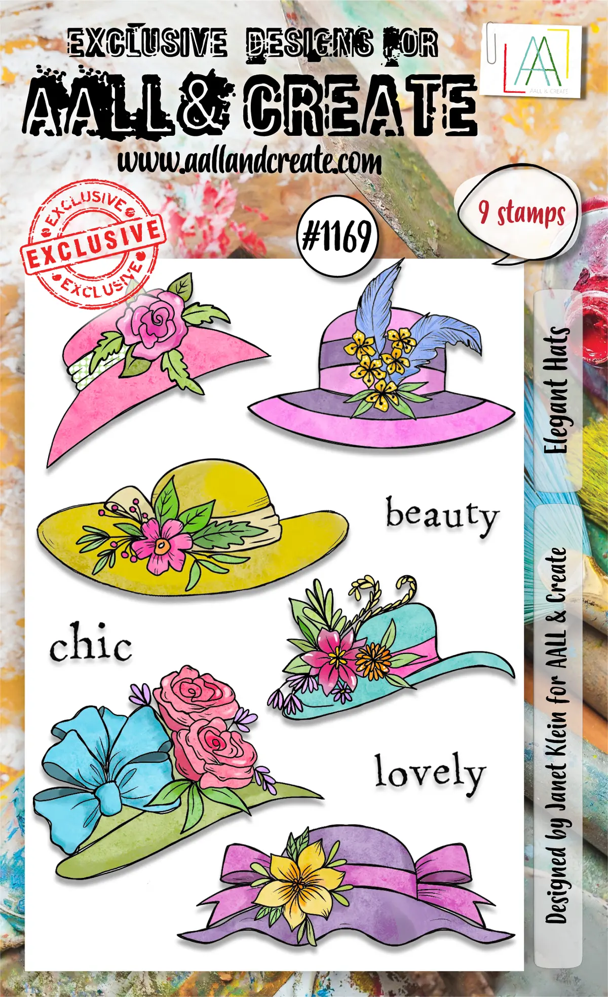 Aall And Create - A6 Stamp Set - Elegant Hats 1