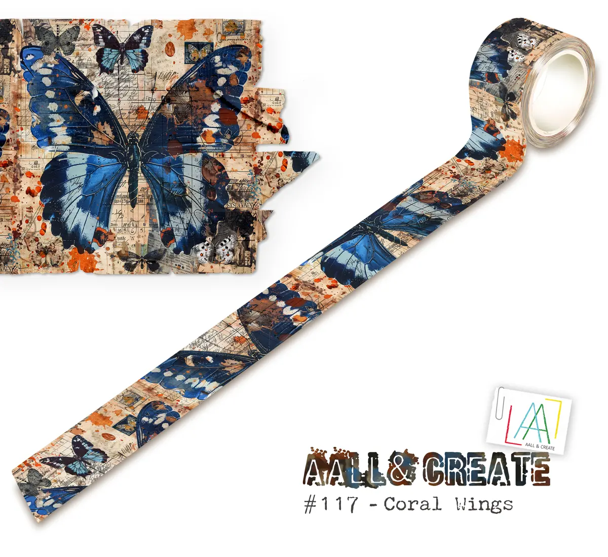 Aall And Create - Washi Tape 25Mmx10m - Coral Wings 1
