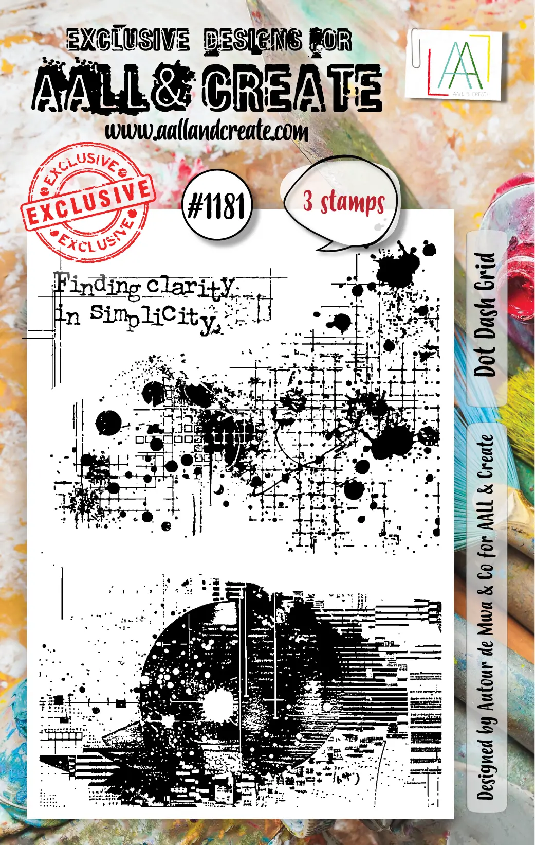 Aall And Create - A7 Stamp Set - Dot Dash Grid 1