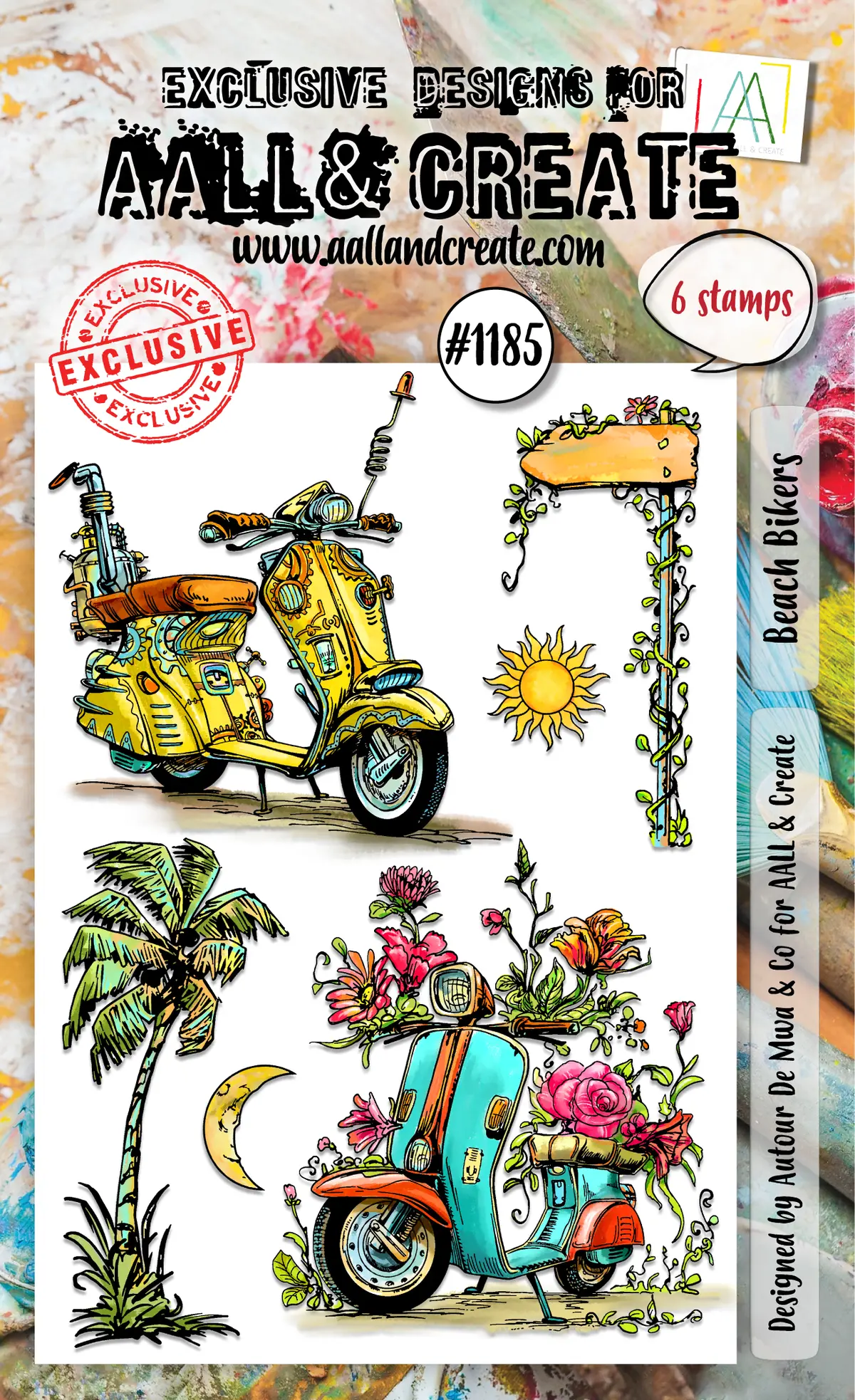 Aall And Create - A6 Stamp Set - Beach Bikers 1