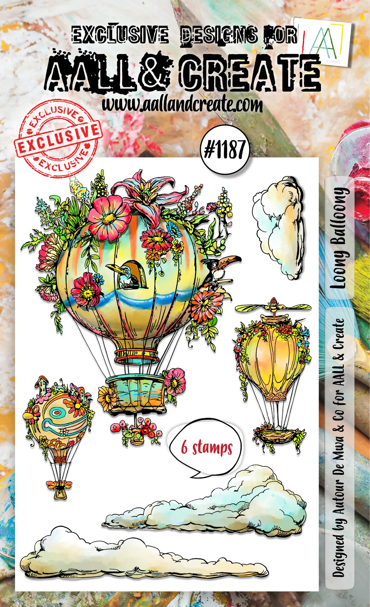 Aall And Create - A6 Stamp Set - Loony Balloony 1
