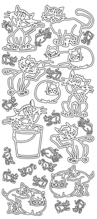 Peel-Off Stickers - Cats 1