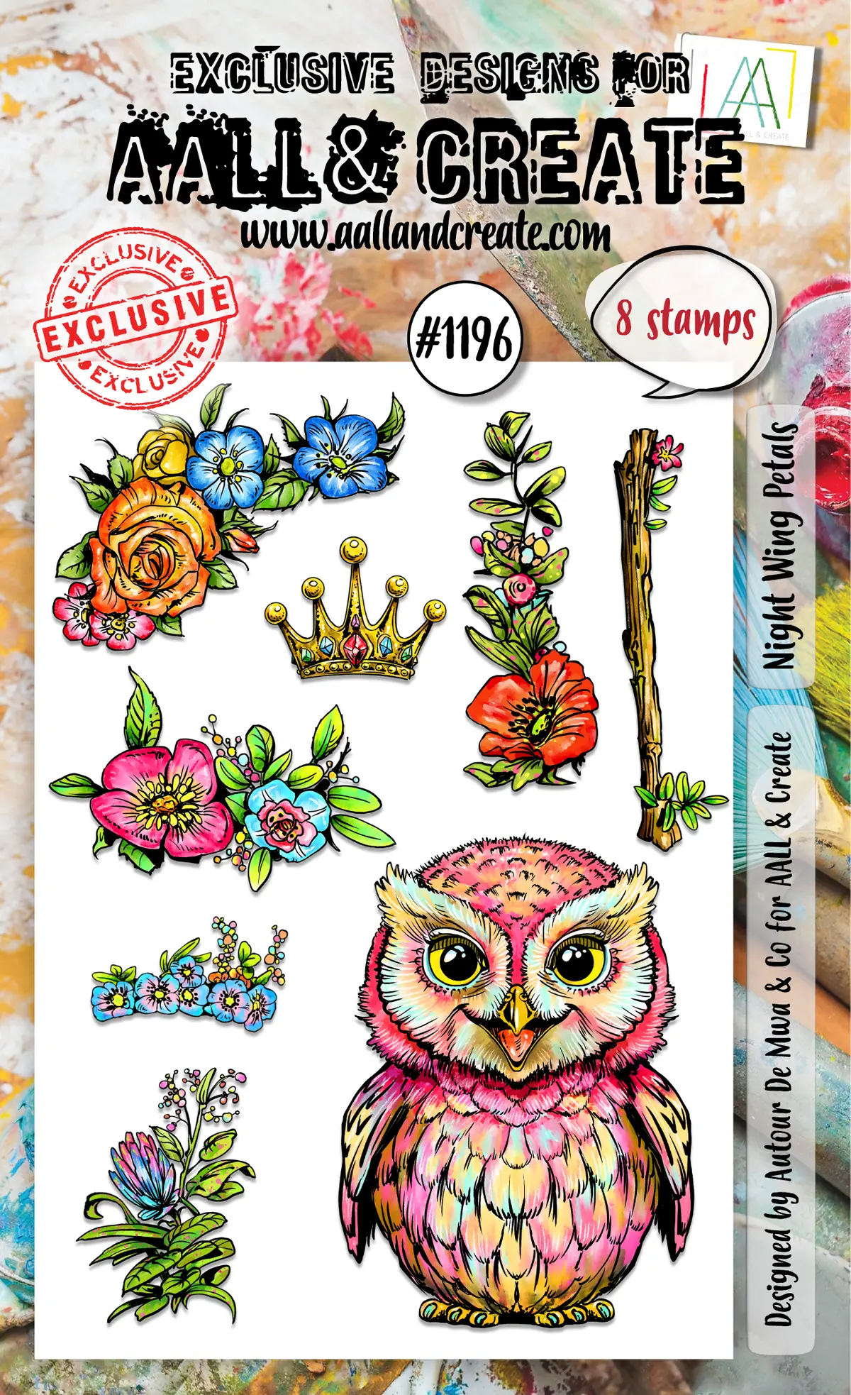 Aall And Create - A6 Stamp Set - Night Wing Petals 1