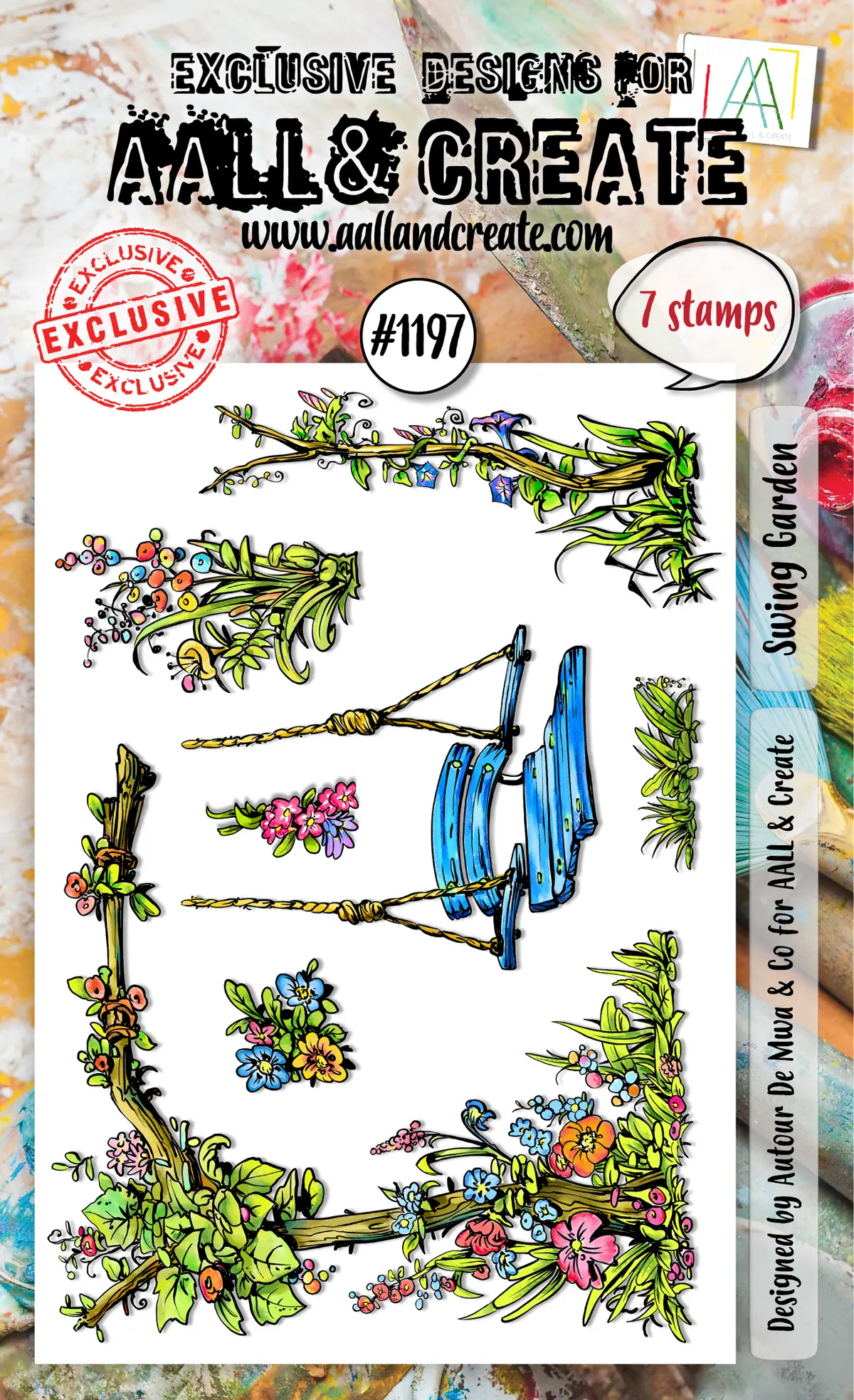 Aall And Create - A6 Stamp Set - Swing Garden 1
