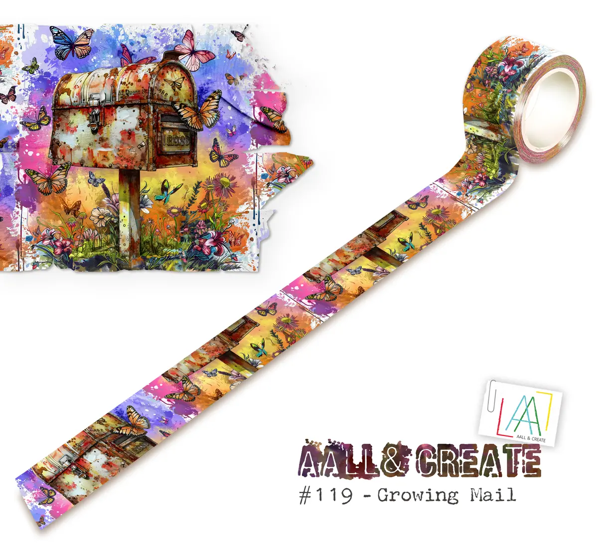 Aall And Create - Washi Tape 25Mmx10m - Growing Mail 1