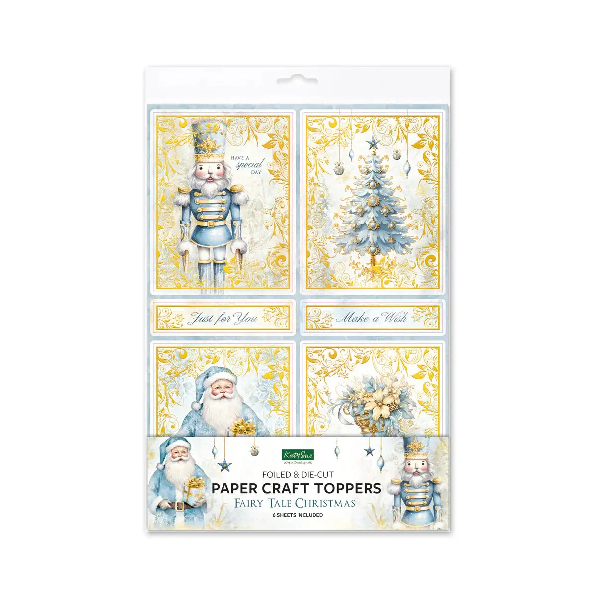 Fairy Tale Christmas Foiled Paper Craft Toppers, 6 Sheets 1