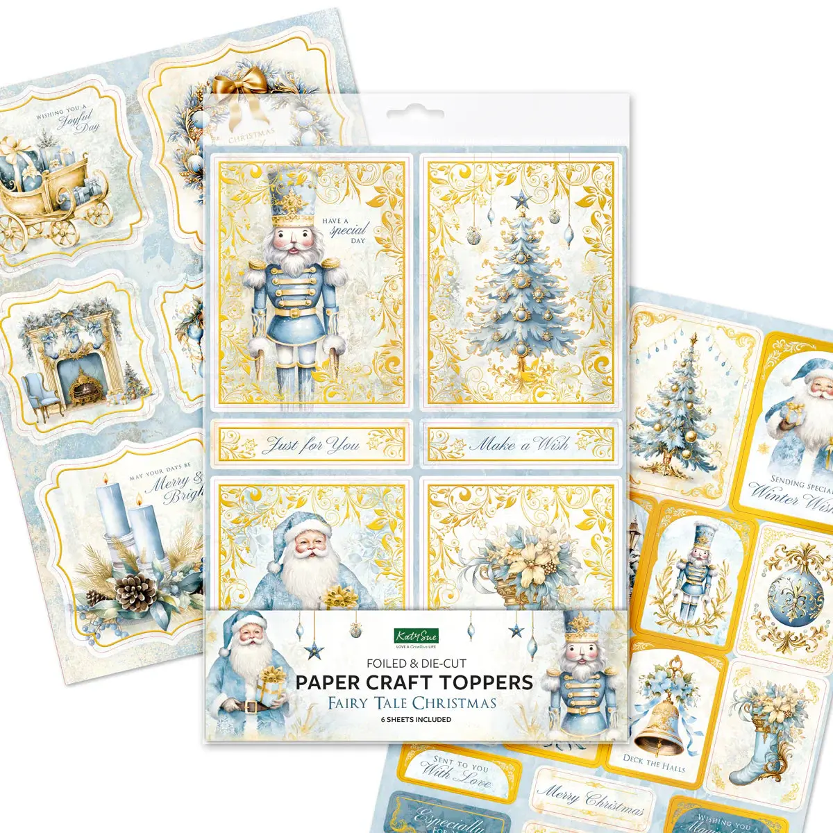 Fairy Tale Christmas Foiled Paper Craft Toppers, 6 Sheets 2