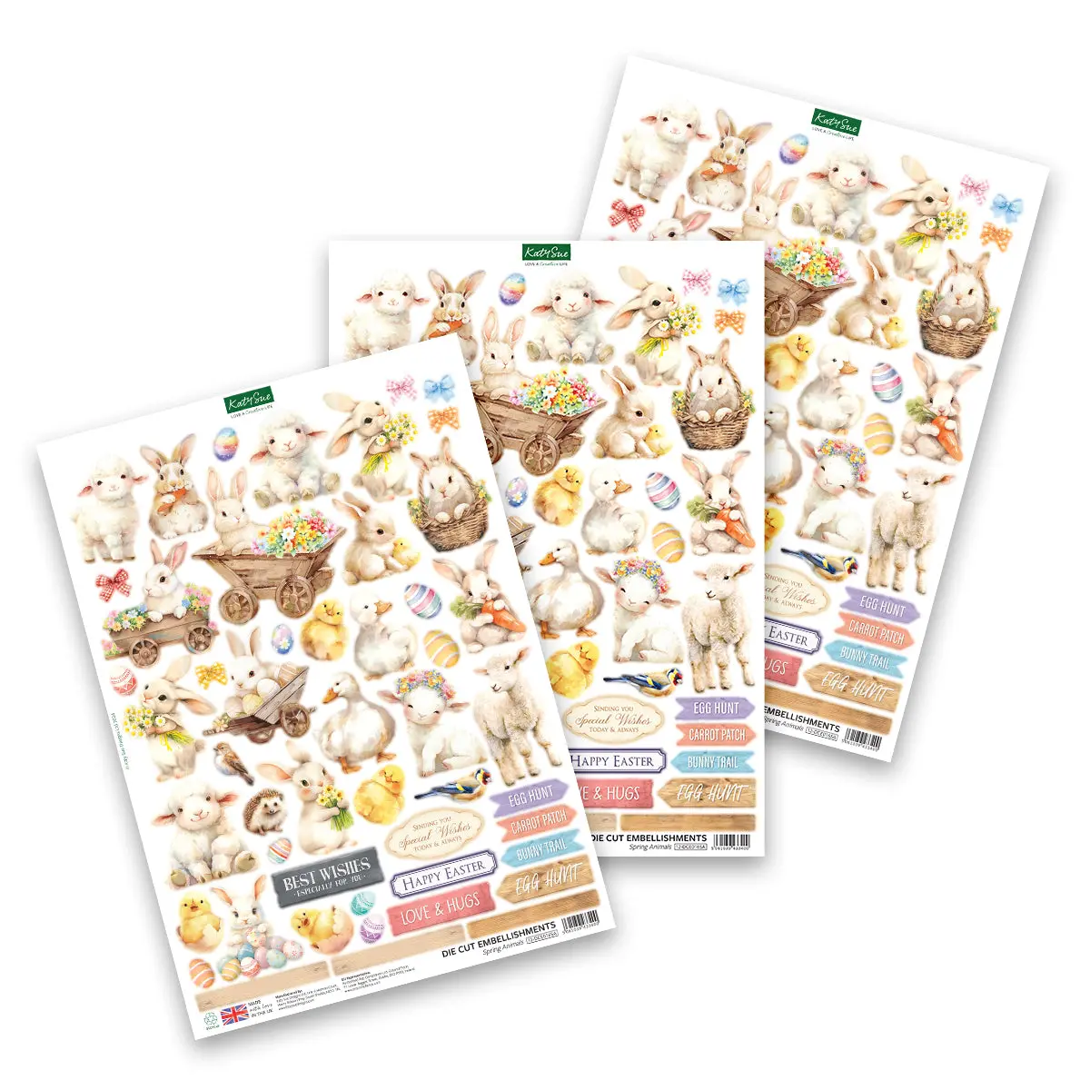 Spring Animals Die Cut Embellishments, 3 Sheets 1