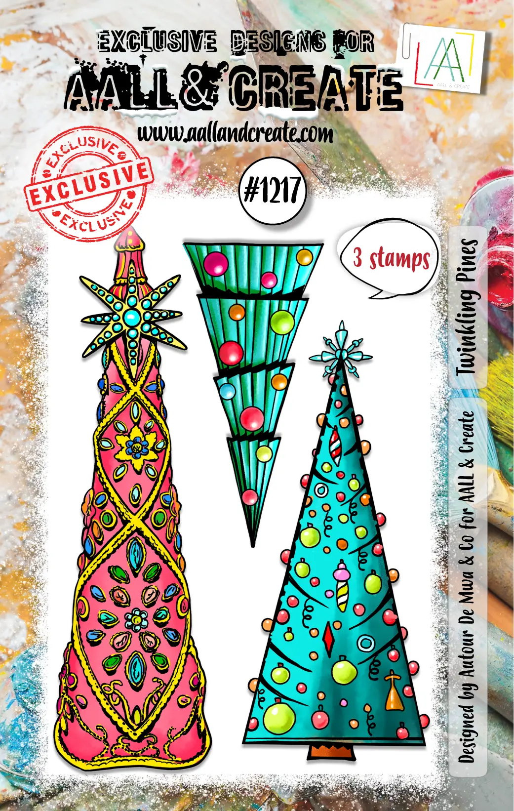 Aall And Create - A7 Stamp Set - Twinkling Pines 1