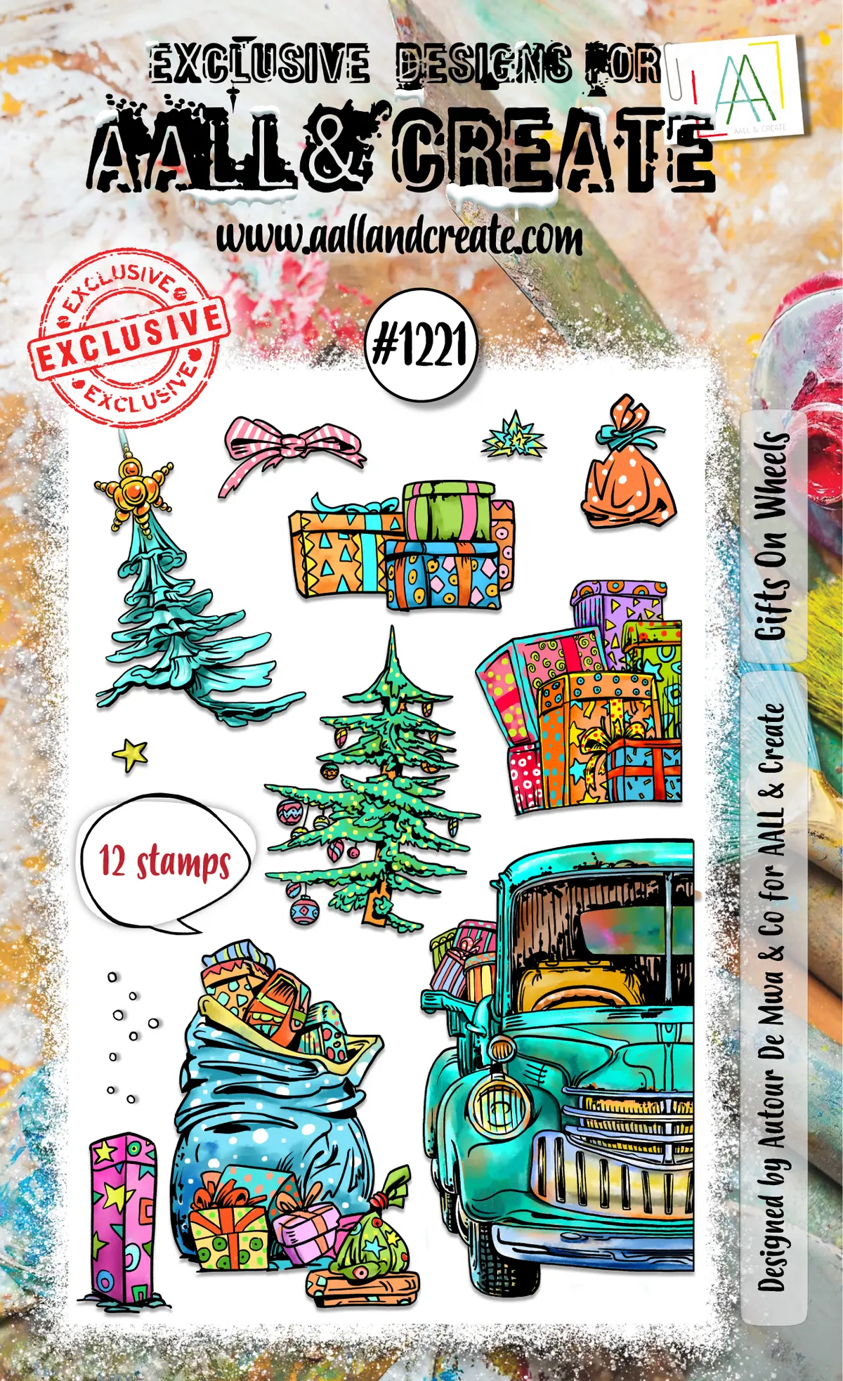 Aall And Create - A6 Stamp Set - Gifts On Wheels 1