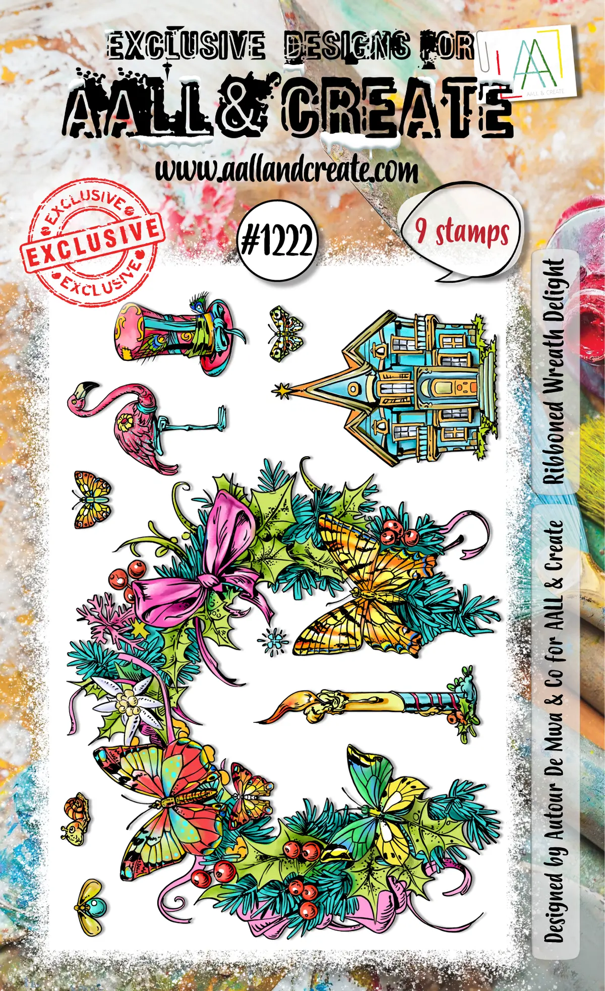 Aall And Create - A6 Stamp Set - Ribboned Wreath Delight 1