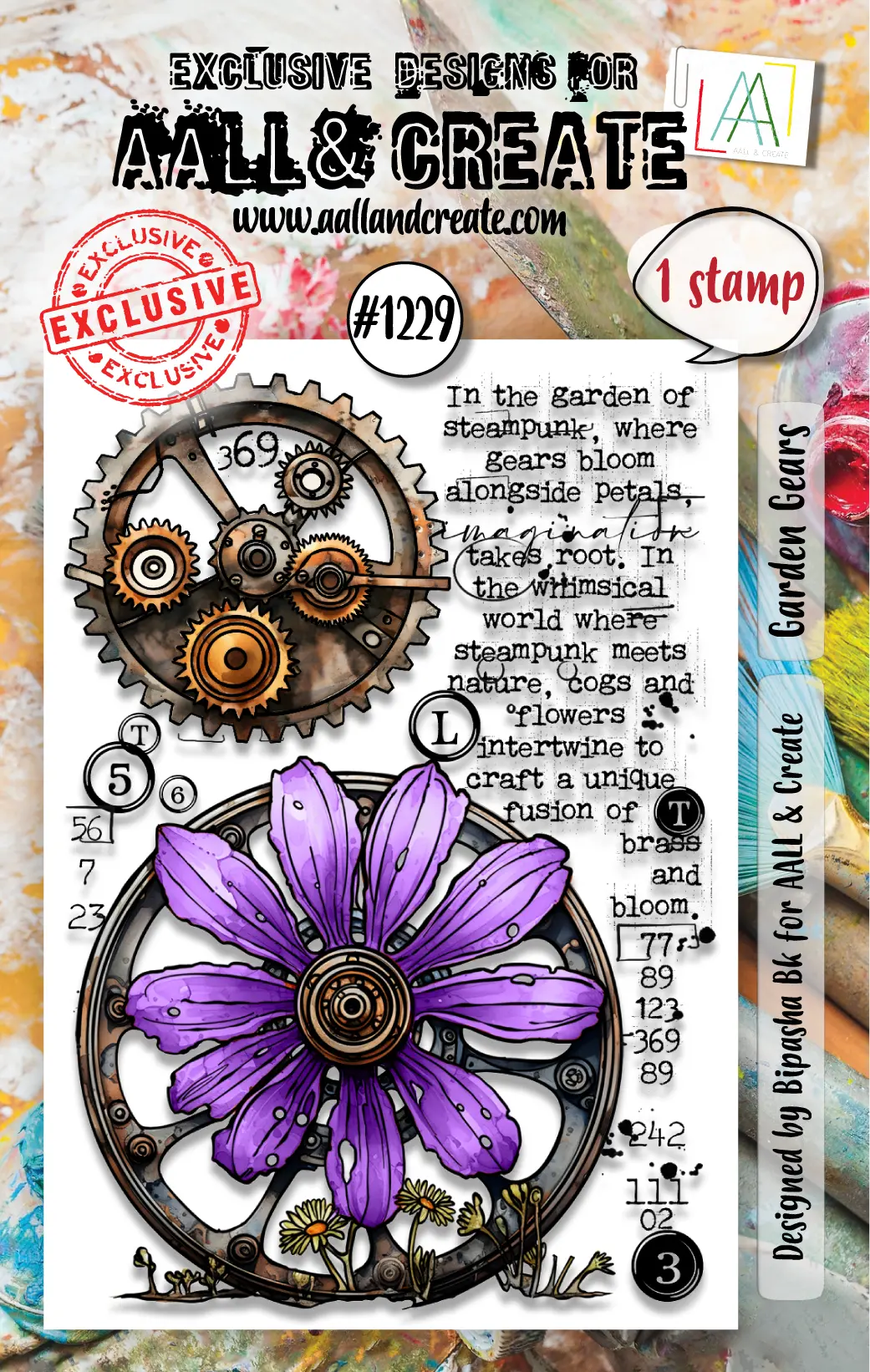 Aall And Create - A7 Stamp Set - Garden Gears 1