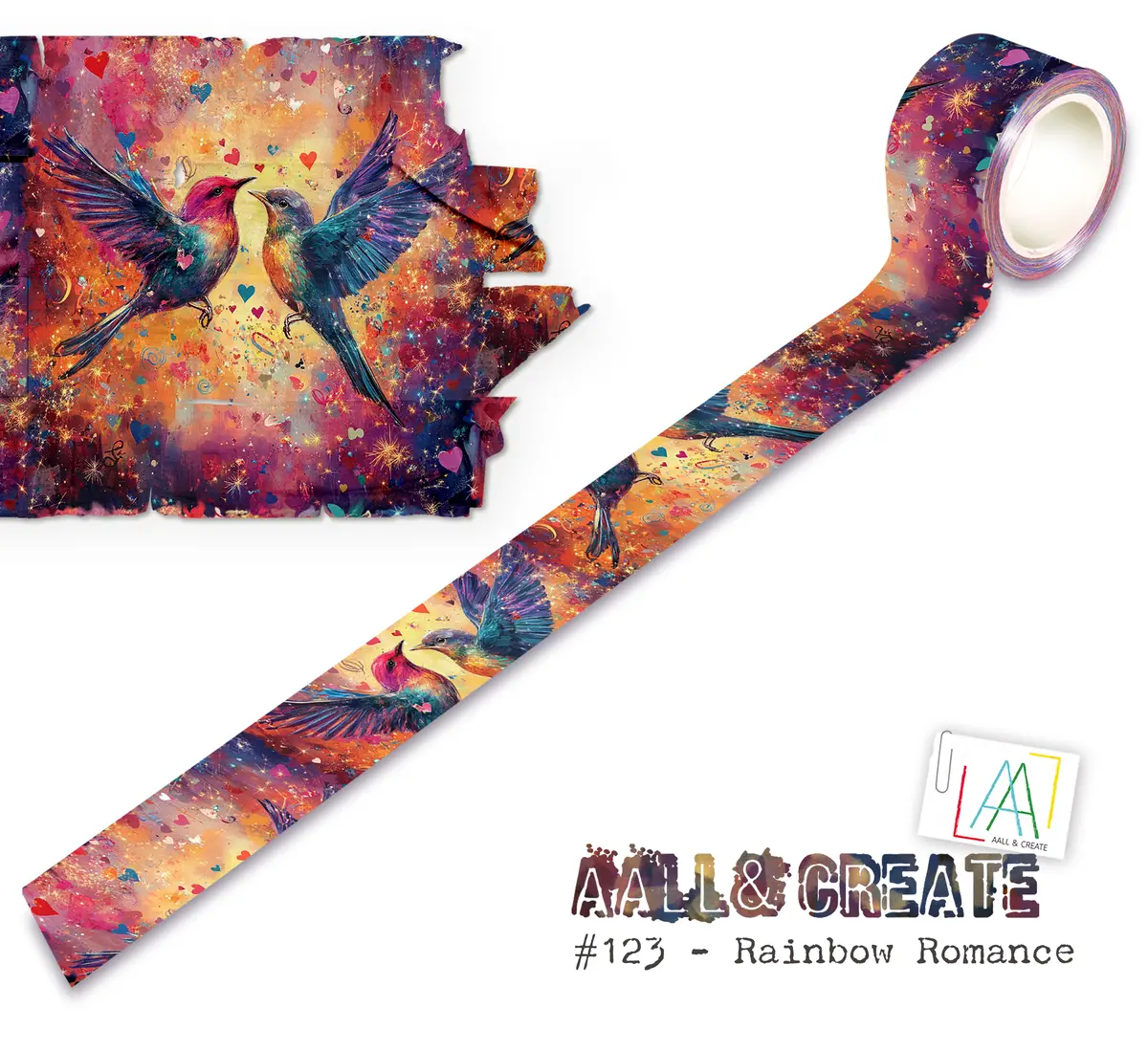 Aall And Create - Washi Tape 25Mm X 10M - Rainbow Romance (Layer-It-Up!) 1