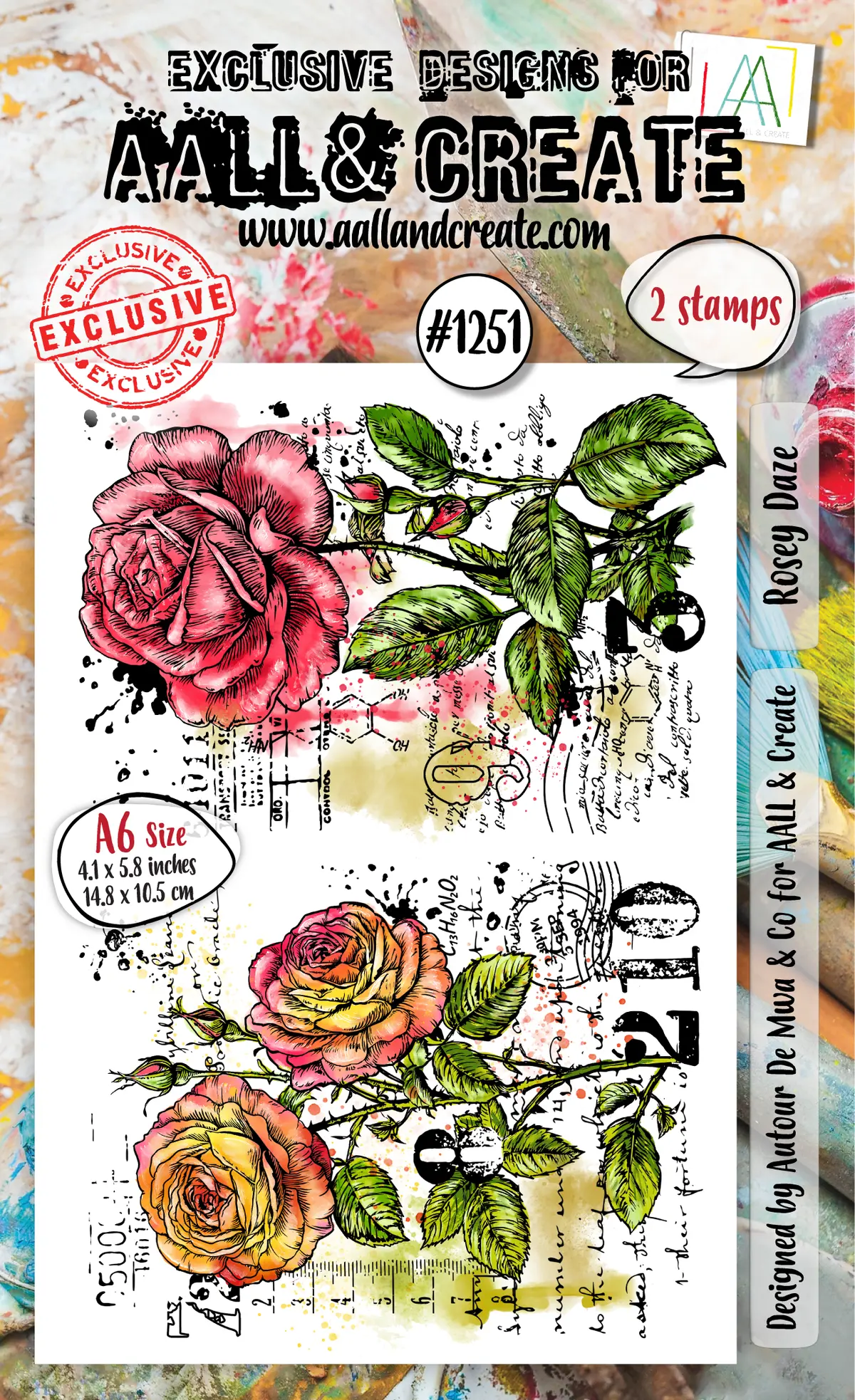 Aall And Create - A6 Stamp Set - Rosey Daze 1