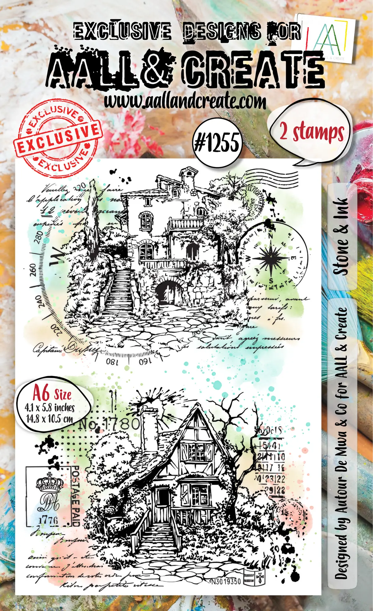Aall And Create - A6 Stamp Set - Stone & Ink 1