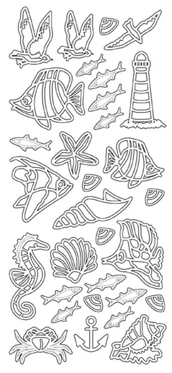 Peel-Off Stickers - Fish/Sealife/Shells 1
