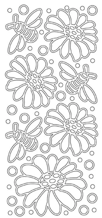 Peel-Off Stickers - Flowers And Bees 1