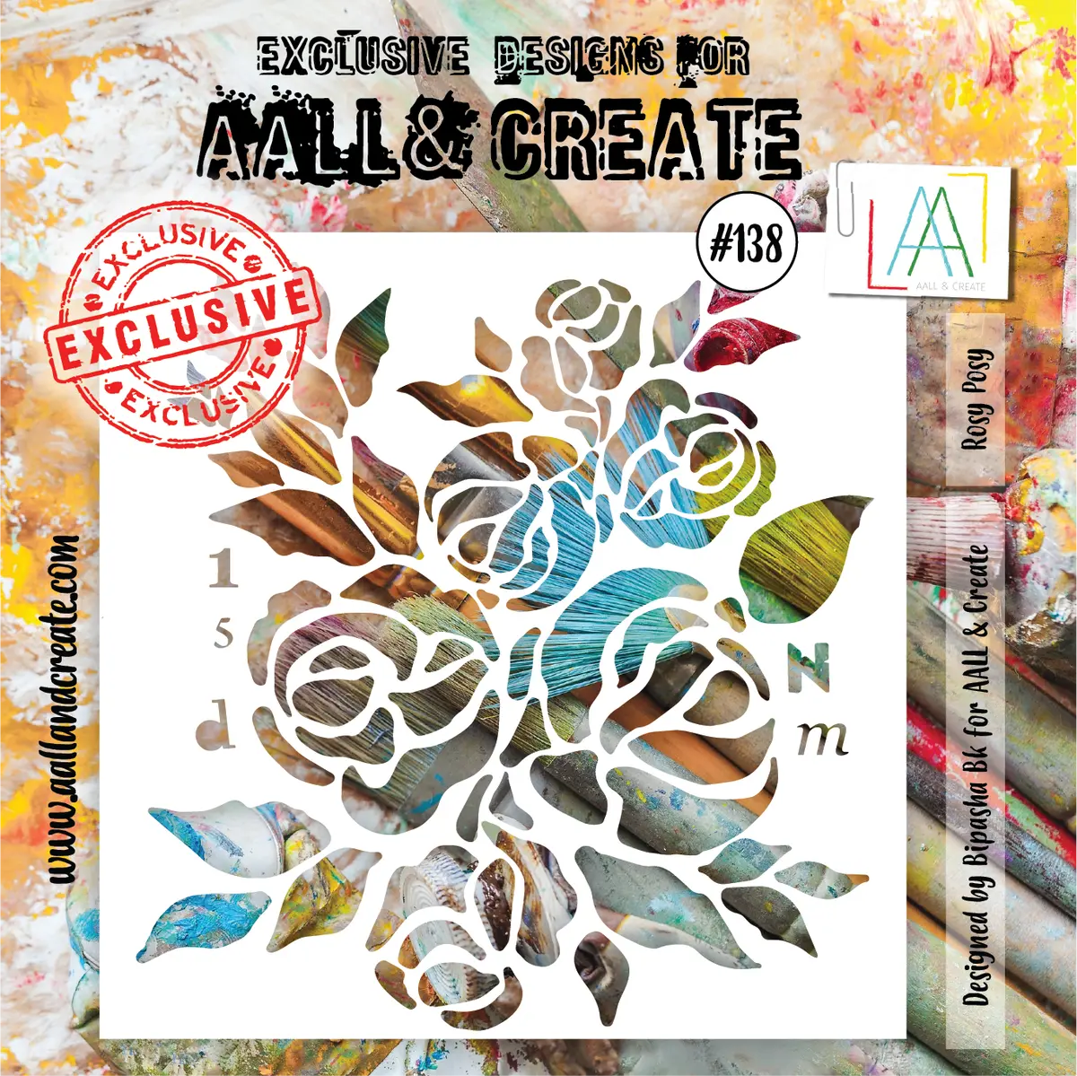 Aall And Create Stencil - 138 - Rosy Posy 1