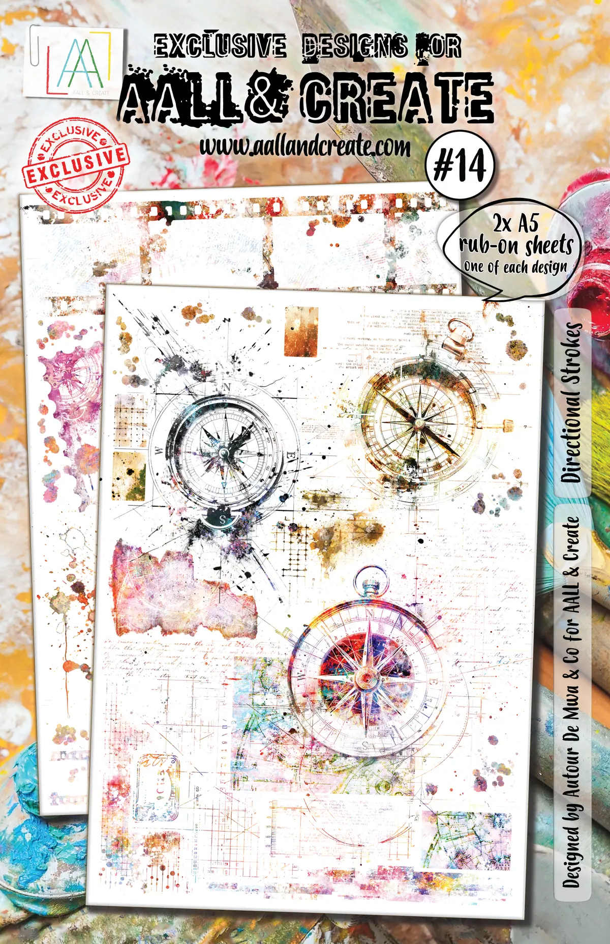 Aall And Create - A5 Rub-Ons - Directional Strokes 1