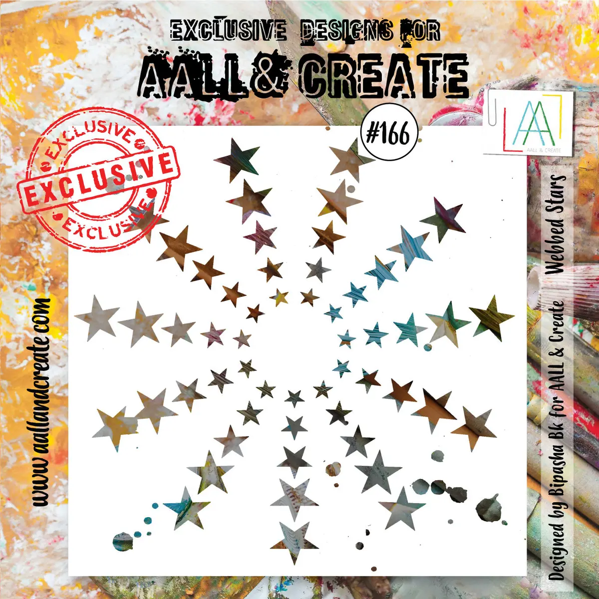 Aall And Create Stencil - 166 - Webbed Stars 1
