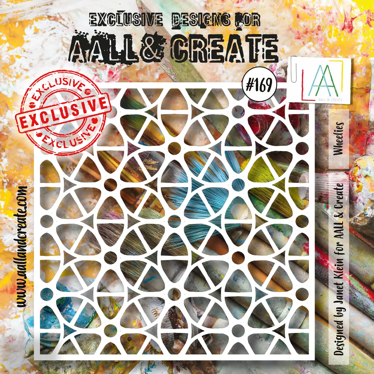 Aall And Create 6"X6" Stencil - #169 - Wheelies 1