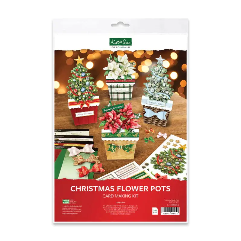 Christmas Flower Pots Card Making Kit 1
