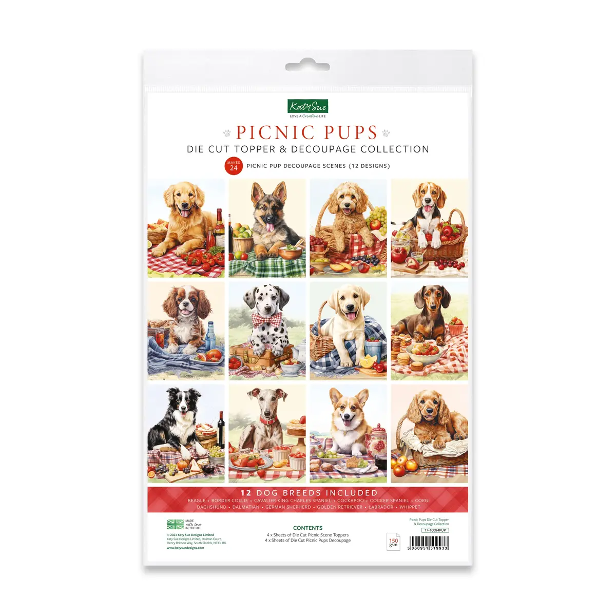 Picnic Pups Die Cut Topper & Decoupage Collection 1