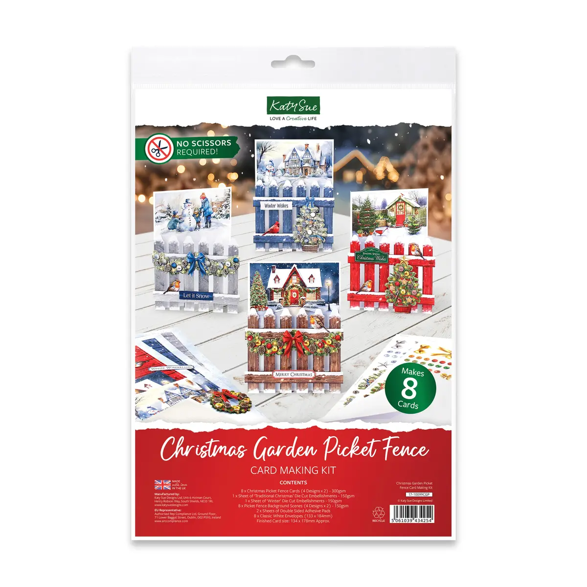 Katy Sue Christmas Garden Picket Fence Card Making Kit 1