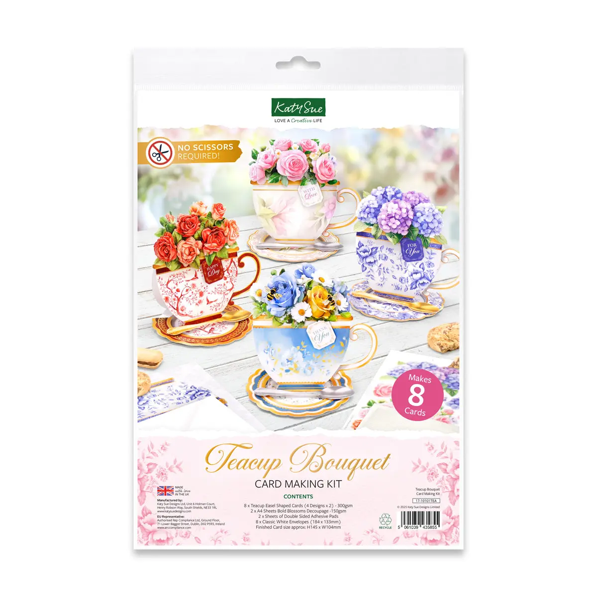 Katy Sue Teacup Bouquet, Card Making Kit 1