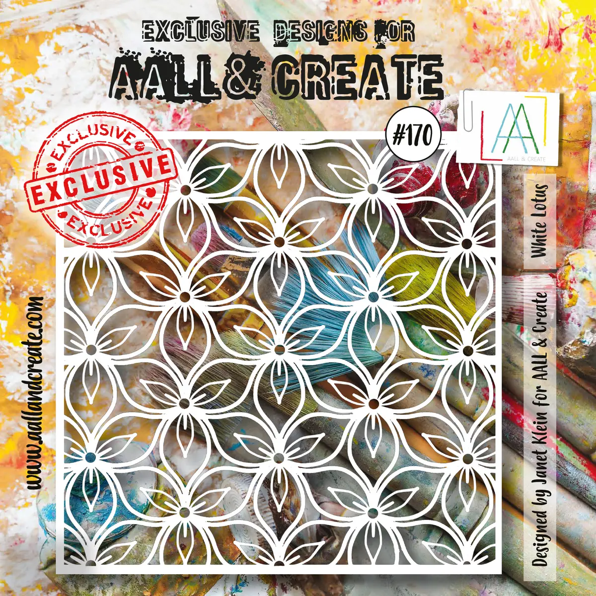 Aall And Create 6"X6" Stencil - #170 - White Lotus 1