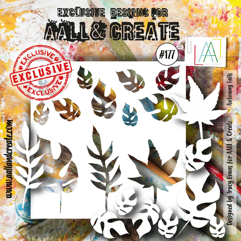 Aall And Create 6"X6" Stencil - #177 - Autumny Falls 1