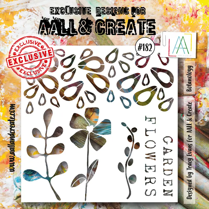 Aall And Create #182 - 6"X6" Stencil - Botanology 1