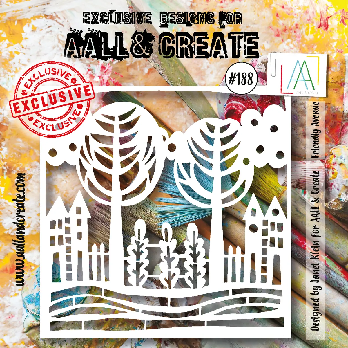 Aall And Create  6"X6" Stencil - 188 - Friendly Avenue 1