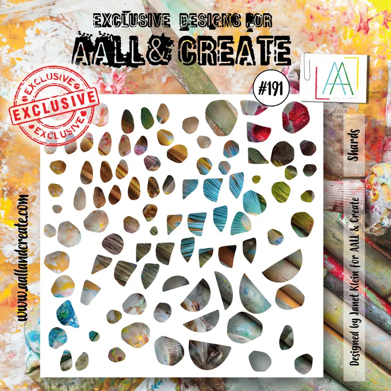 Aall And Create #191 - 6"X6" Stencil - Shards 1