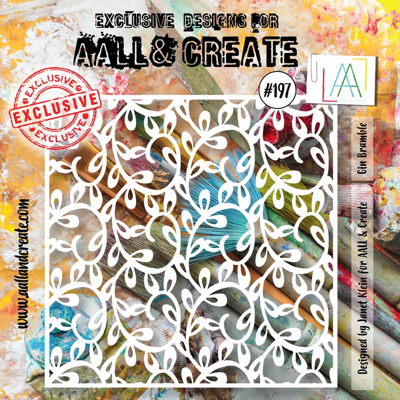 Aall And Create #197 - 6"X6" Stencil - Gin Bramble 1